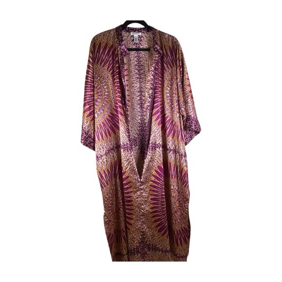 Oscar de la Renta Purple and Gold Kaftan Muumuu Size 1X - Picture 10 of 10